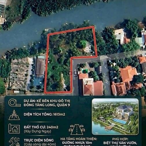 Chính Chủ Gửi Bán Lô Đất Ven Sông Góc 2 Mặt tiền Khu Đông Tăng Long