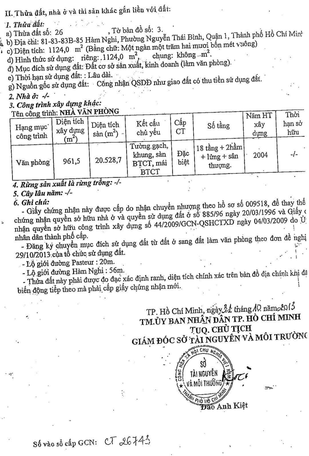 Bán tòa nhà văn phòng Đ. Hàm Nghi, P. Nguyễn Thái Bình, Q. 1, Tp. Hồ Chí Minh - Ảnh 3