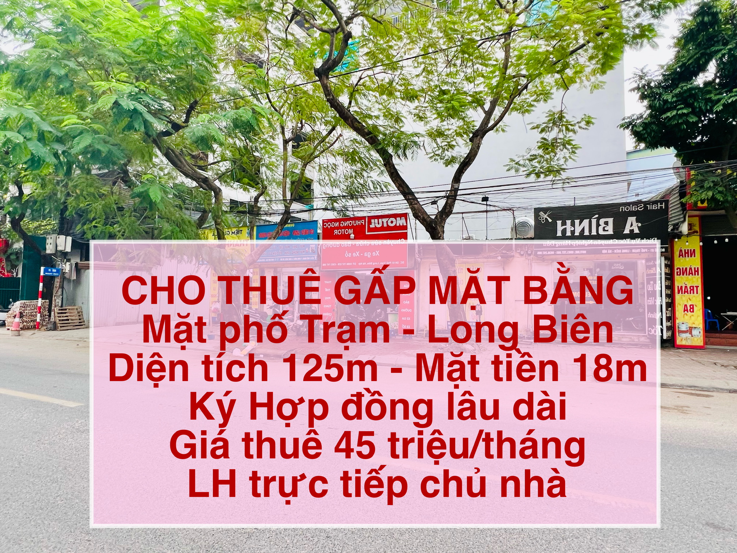 Cho thuê nhà mặt phố Đ. Phố Trạm, P. Long Biên, Q. Long Biên, Tp. Hà Nội