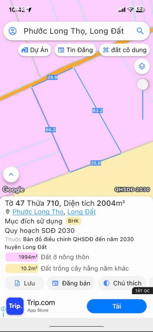 Bán đất H. Đất Đỏ, T. Bà Rịa - Vũng Tàu