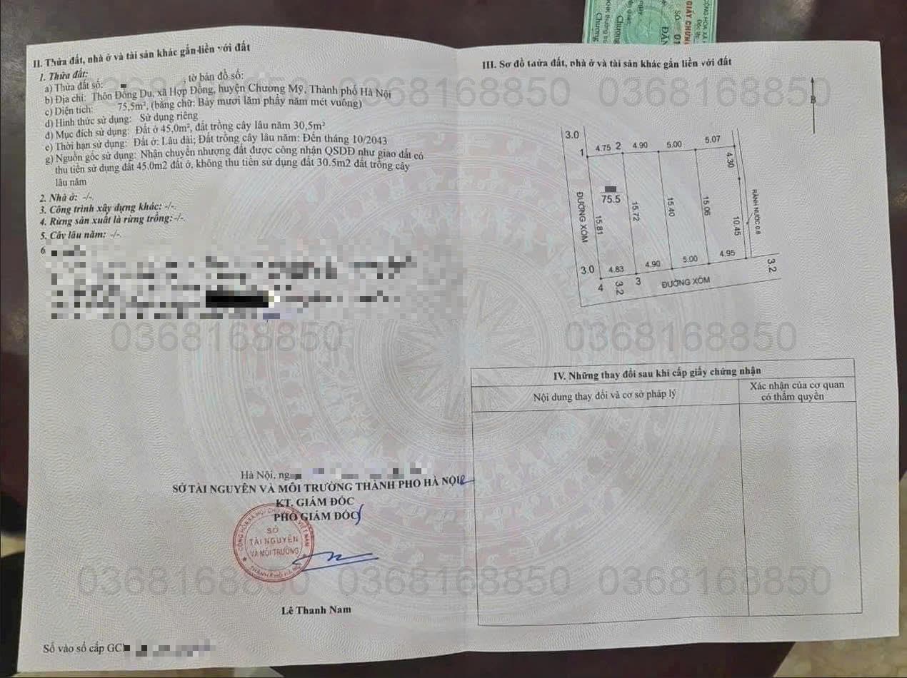 Bán đất X. Hợp Đồng, H. Chương Mỹ, Tp. Hà Nội - Ảnh 3