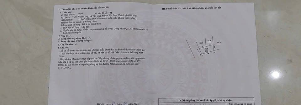 Bán đất Đ. Kim Anh, H. Sóc Sơn, Tp. Hà Nội