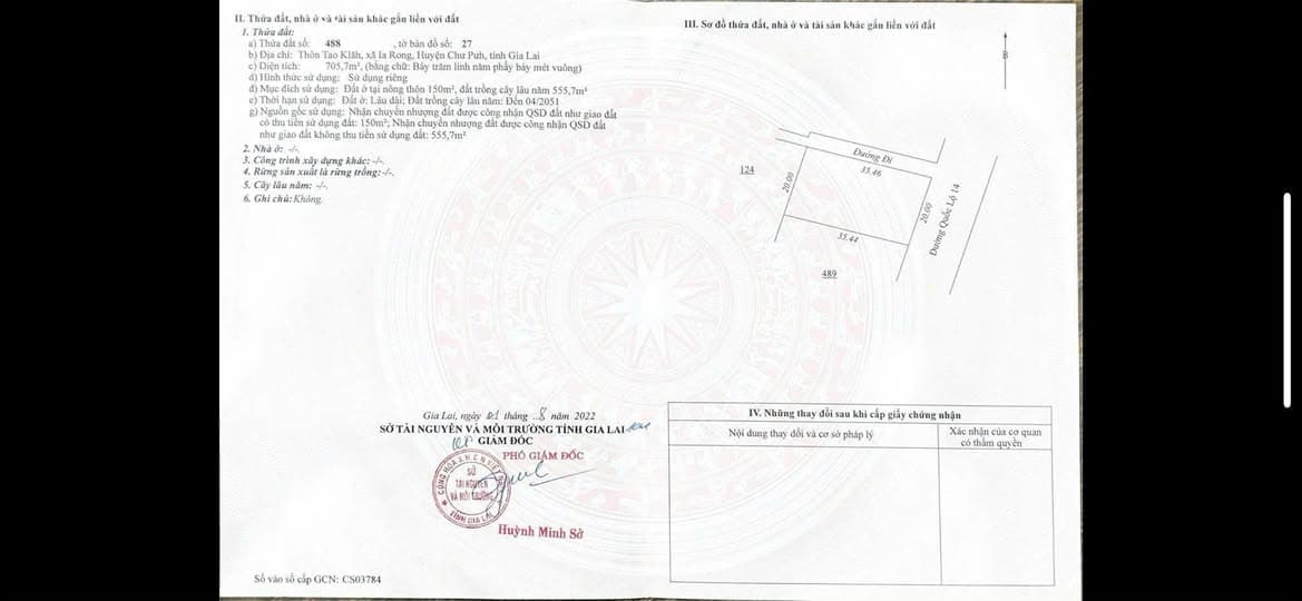 Bán đất Đ. Quốc lộ 14, H. Chư Sê, T. Gia Lai