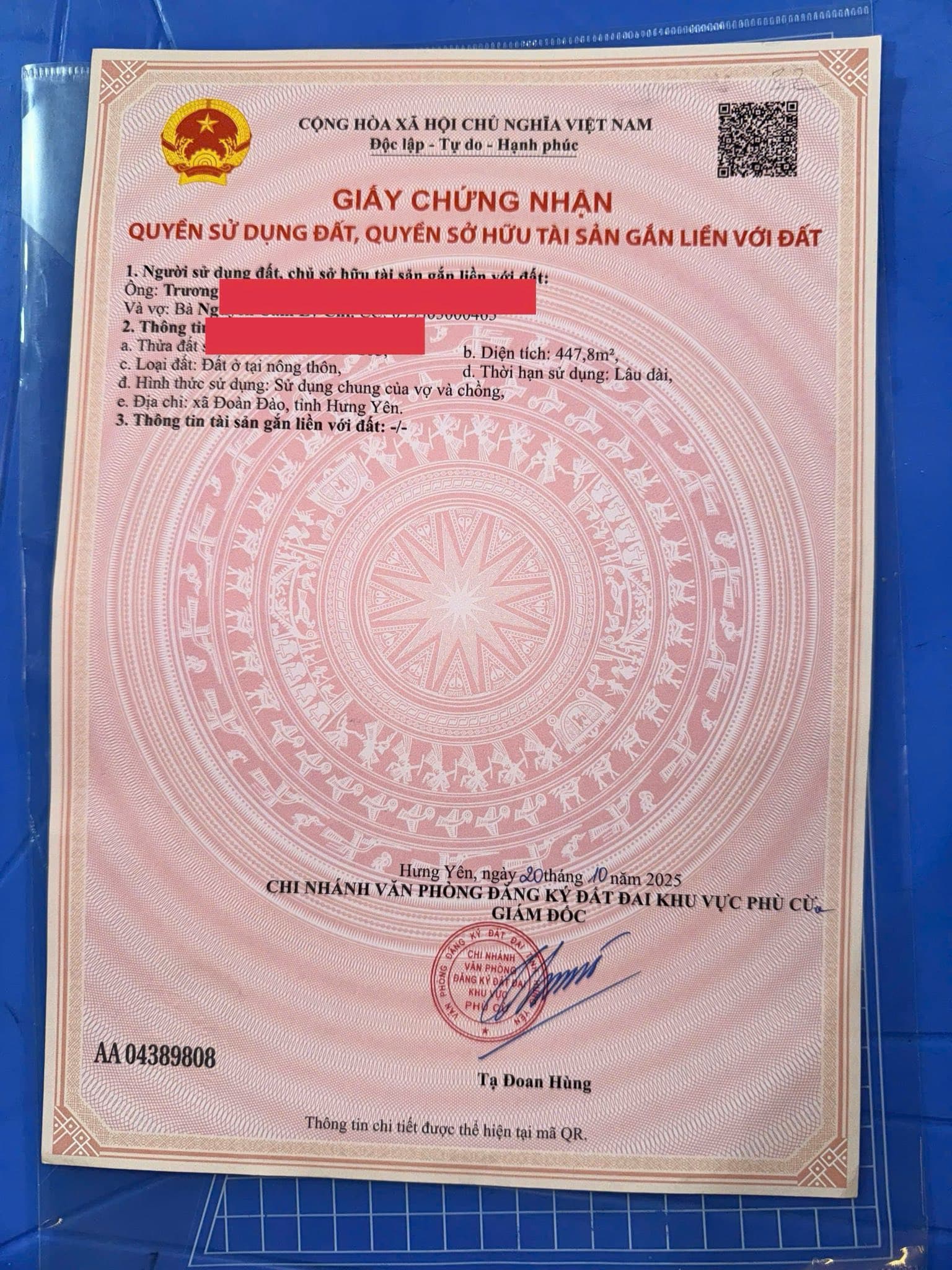 Bán đất X. Minh Hoàng, H. Phù Cừ, T. Hưng Yên