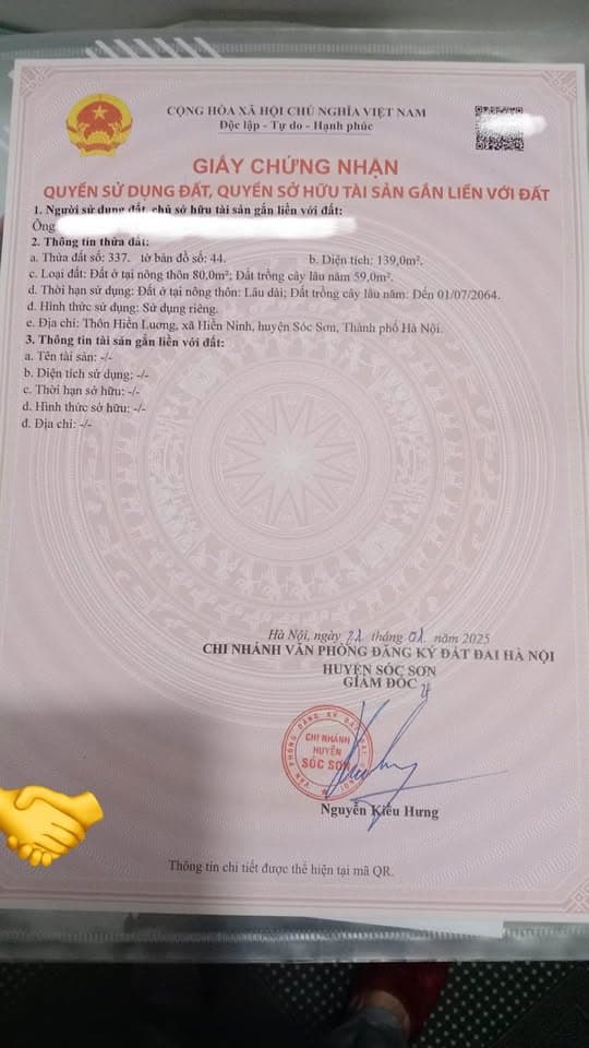 Bán đất H. Sóc Sơn, Tp. Hà Nội