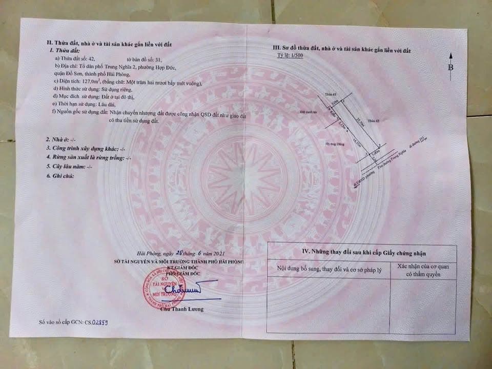 Bán nhà mặt phố Đ. Trung Nghĩa, P. Vạn Hương, Q. Đồ Sơn, Tp. Hải Phòng