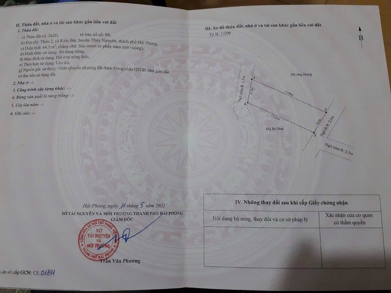 Bán đất X. Kiền Bái, H. Thủy Nguyên, Tp. Hải Phòng - Ảnh 2