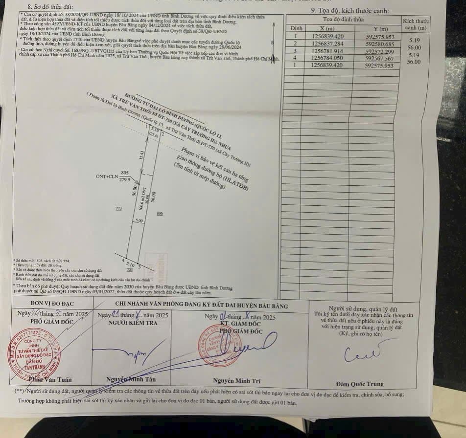 Bán đất X. Trừ Văn Thố, H. Bàu Bàng, T. Bình Dương