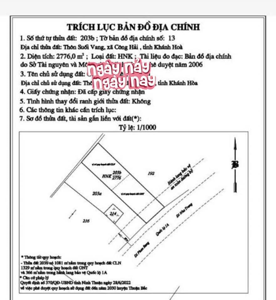 Bán đất P. Cam Phúc Bắc, Tp. Cam Ranh, T. Khánh Hòa - Ảnh 2