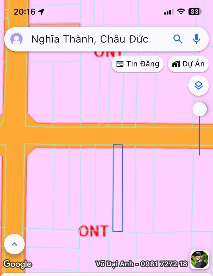 Bán đất X. Nghĩa Thành, H. Châu Đức, T. Bà Rịa - Vũng Tàu