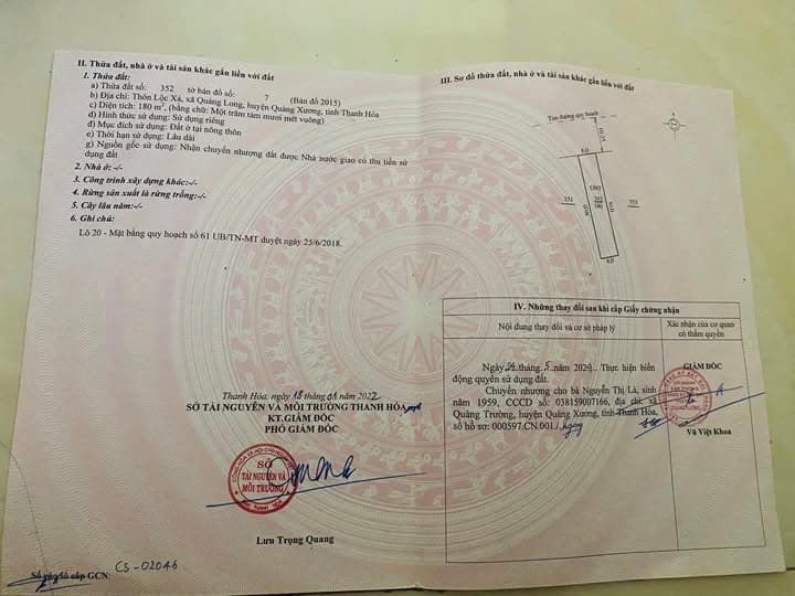 Bán đất X. Quảng Long, H. Quảng Xương, T. Thanh Hóa