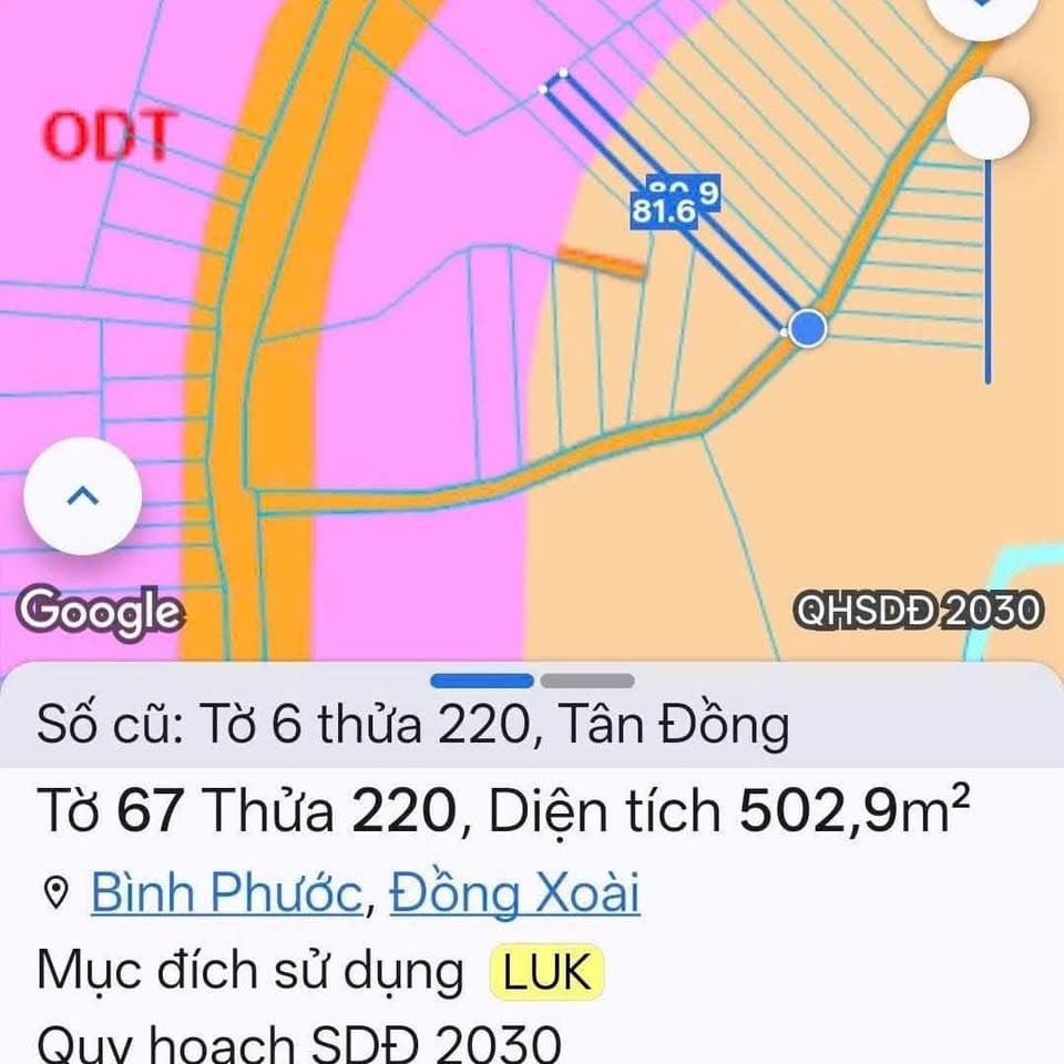 Bán đất P. Tân Đồng, Tp. Đồng Xoài, T. Bình Phước - Ảnh 2