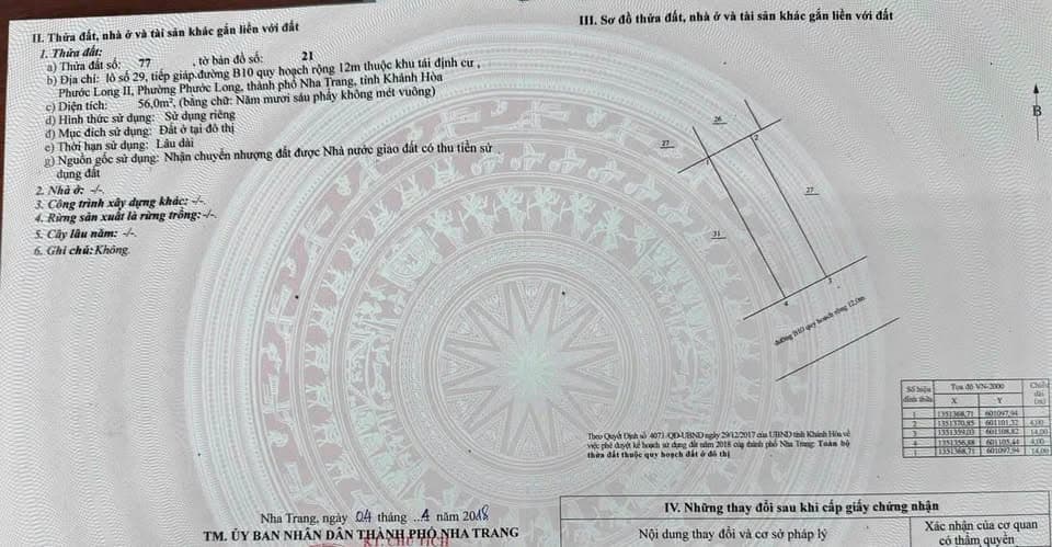 Bán đất P. Phước Long, Tp. Nha Trang, T. Khánh Hòa