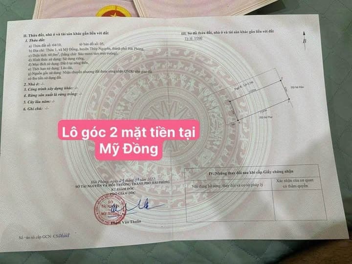 Bán đất H. Thủy Nguyên, Tp. Hải Phòng