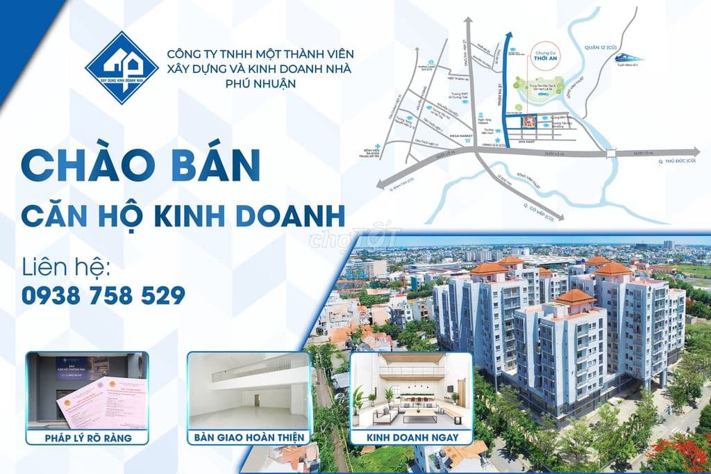 BÁN CĂN HỘ KINH DOANH 209 M2 CHỈ 5.85 TỶ - CHUNG CƯ THỚI AN QUẬN 12