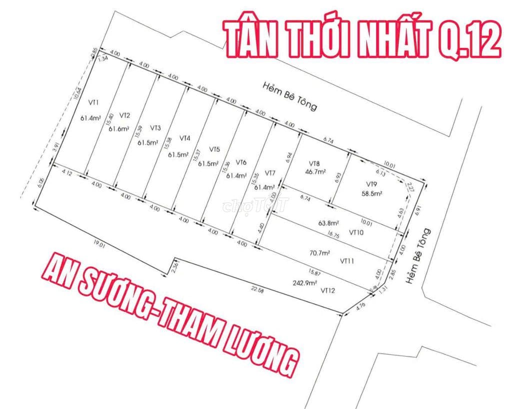 Đất phân lô đường nhựa ôtô vivu 4x15 gần coopmat PVH Trường Chinh TL - Ảnh 2