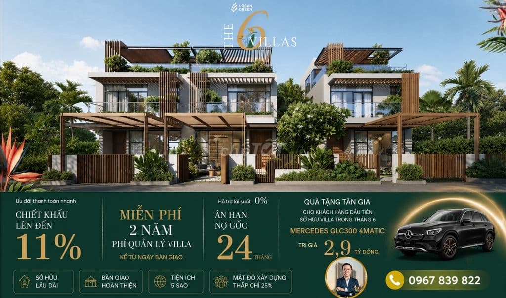CHÍNH THỨC MỞ BÁN BIỆT THỰ THE 6 VILLAS URBAN GREEN GIÁ CHỈ 150 TRIỆU