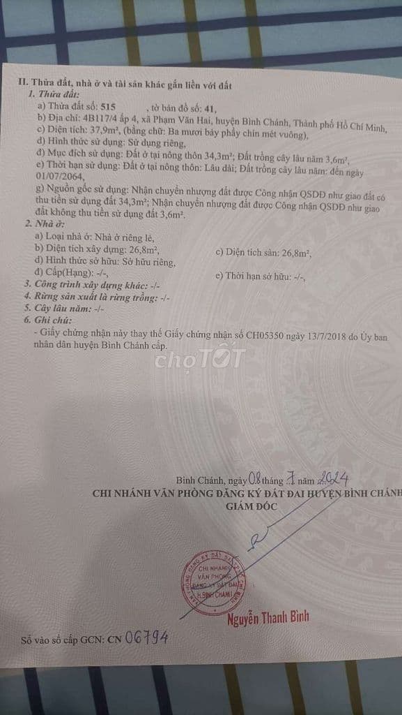 bán nhà bình chánh giá rẻ 1,3tỏi