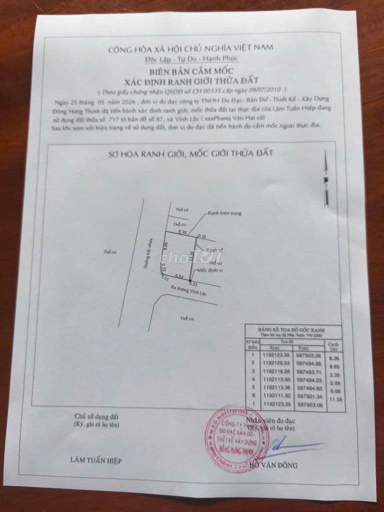 Bán Đất góc 2 mặt tiền 1/ đường Vĩnh Lộc (8,3m x 11,5m) gần cầu Ba Tri - Ảnh 3