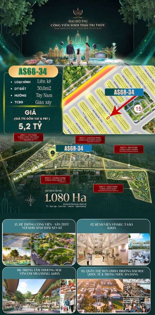 Nhà phố biệt thự DA Vinhomes 50m2 giá chỉ 5.2ty giá chưa ck .22.5%