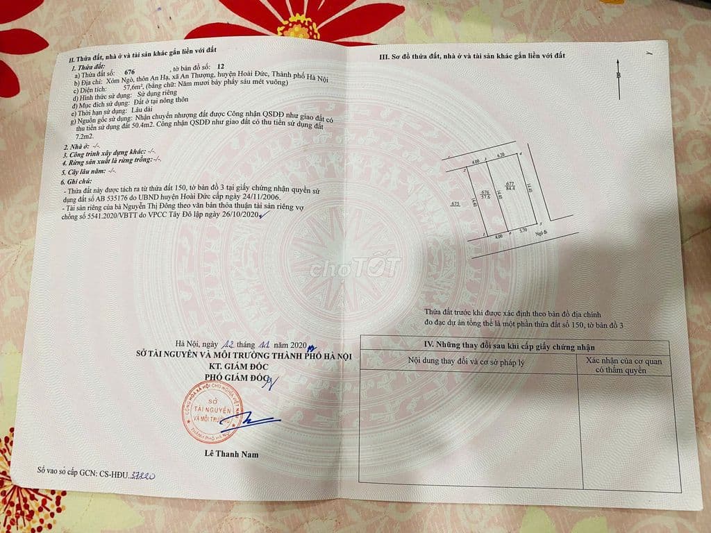 Đất thổ cư An Khánh