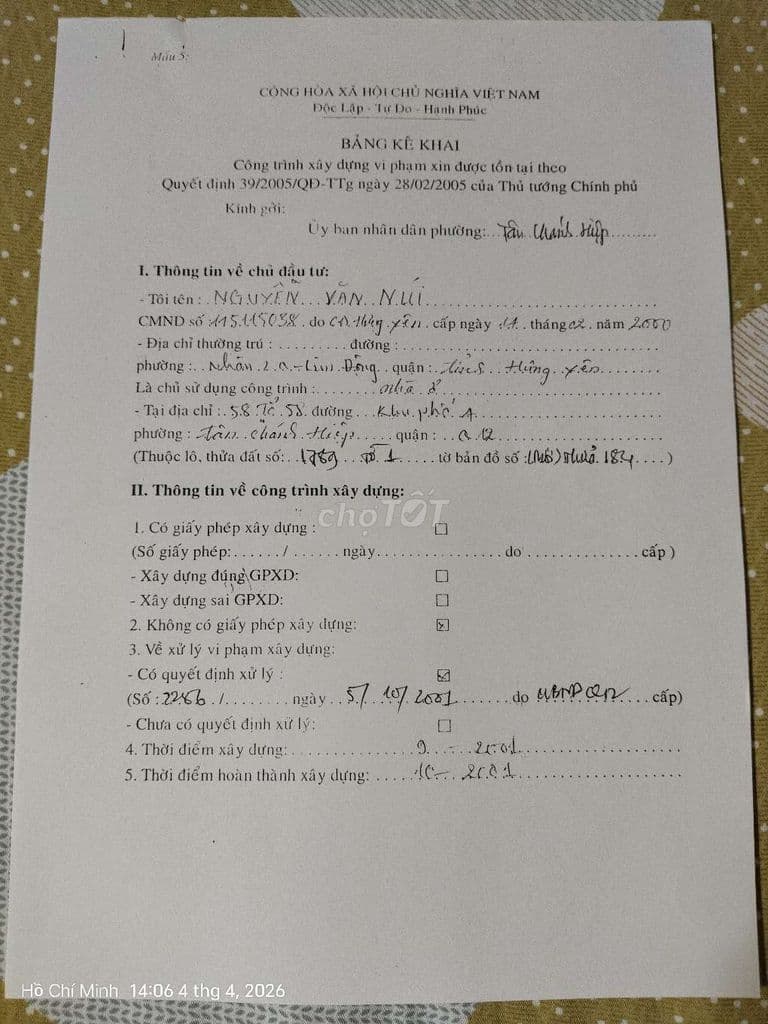 Nhà C4 hẻm 411 Dương Thị Mười. Sổ mè - Ảnh 3