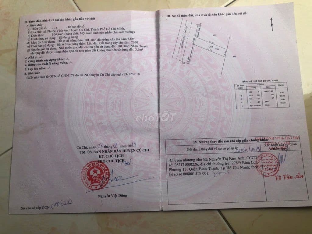 Cần bán gấp lô đất tại Vĩnh Phước An, Củ Chi giá chỉ 650 triệu, SHR