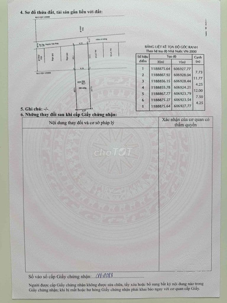 Bán đất hẻm 371 HTP Dt 4,25 x 19m giá 6ty390 TL - Ảnh 2