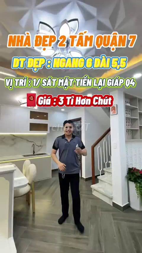 Bán nhà Quận 7 mới đẹp, giáp Q4, sổ riêng, giá nhỉnh 3 tỷ