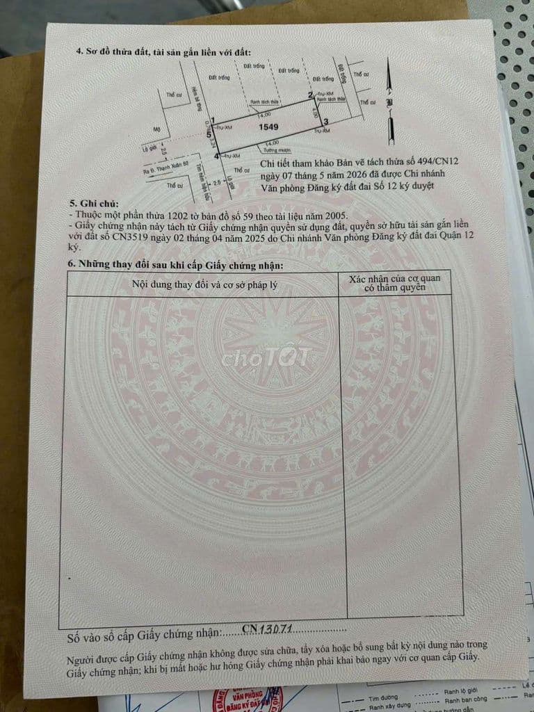 ĐẤT TX52, DT:56m2, SỔ HỒNG RIÊNG, CHỈ 2.3 TỶ - Ảnh 2