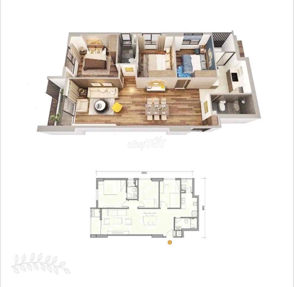 chính chủ bán căn 3 ngủ 2vs 97.7m2 - Ảnh 2