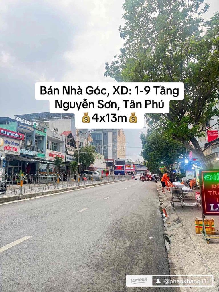 Bán Nhà Góc MTkD Nguyễn Sơn, 4x13m, 2 Tấm, 7x, không Lộ Giới, XD 9 Tân - Ảnh 2