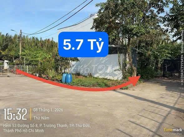 NỀN GÓC 2 MẶT TIỀN HẺM 53 ĐƯỜNG 8 - VIEW HƯỚNG SÔNG 5,7 TỶ/120M2