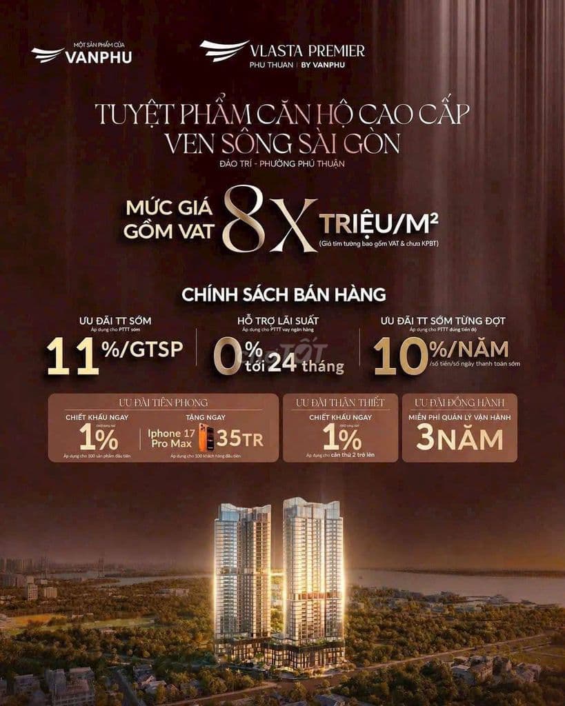 Căn hộ Vlasta Premium toà tháp đôi giá *** q7 .TT sớm ck 11%