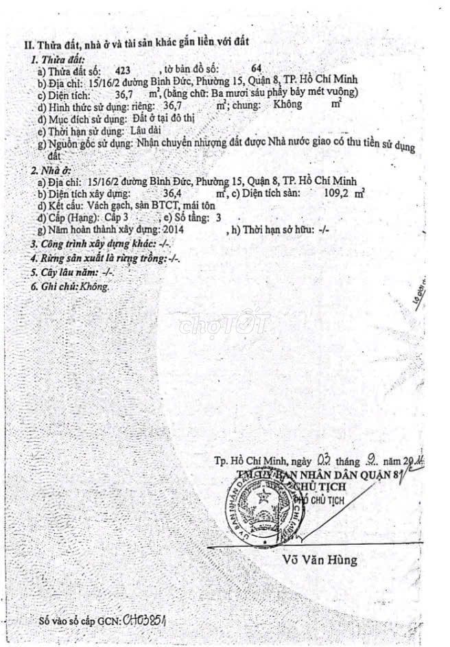 Ngân hàng thanh lý tài sản đường Bình Đức, Phường 15, Quận 8, TP HCM - Ảnh 3