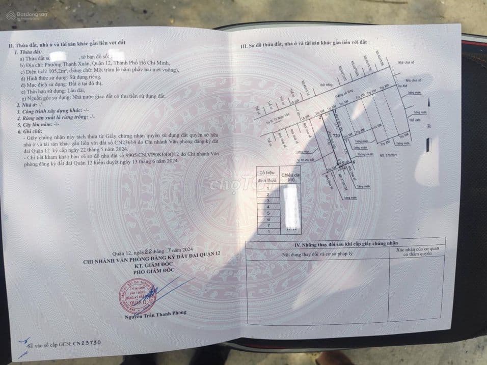 Đất Quận 12 - 5x21 - Thạnh Xuân 18 - Khu dân cư đông