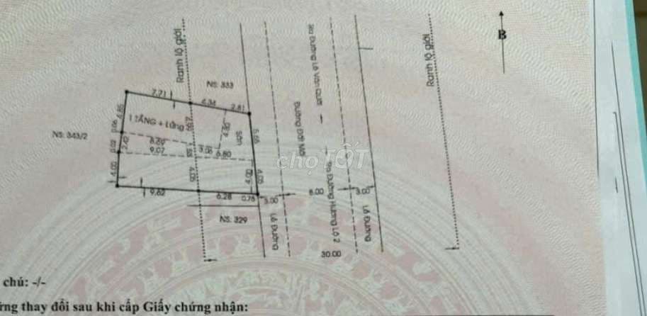 bán mặt tiền đường đất mới Hàng hiếm ngang 9.7nỡ hậu11.3 dài 16.65.