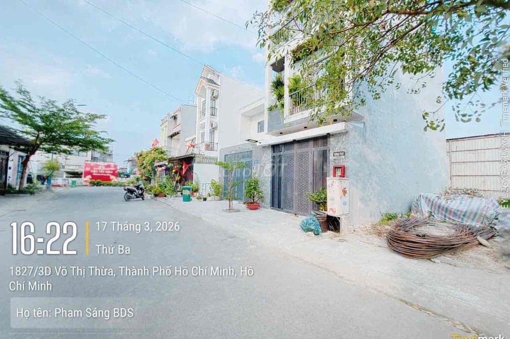 BÁN ĐẤT ĐEP– VO THI THỪA -Đường nhựa 12m vỉa hè-nhỉnh 4 tỷ chút