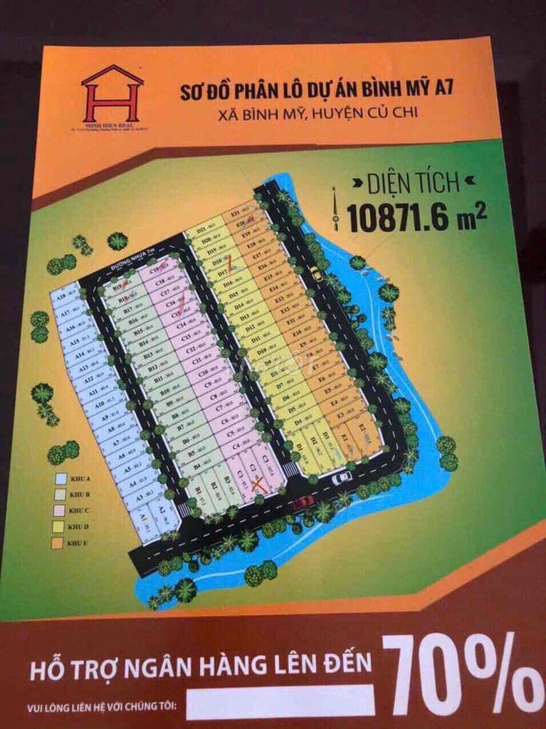 đất ấp 5 xã bình mỹ.đường 7m.DT: 5m x 25.5m fun thổ cư.shr