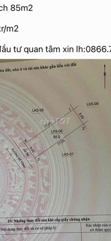 * 🔥 ĐẤT HÀ NỘI GIÁ TỈNH – 85m2 FULL THỔ CƯ – TIỀM NĂNG nhân x ,ZÁ loan