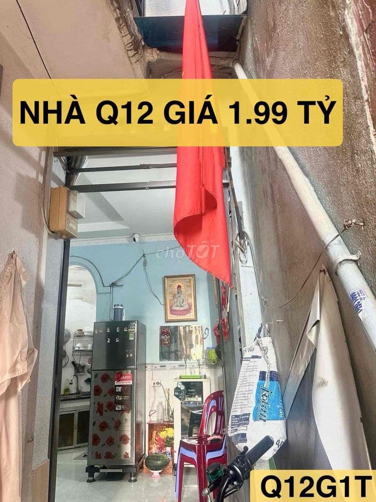 NHÀ ĐẸP GIÁ MỀM Q12 GẦN NGUYỄN ẢNH THỦ CHƯA TỚI 2 TỶ