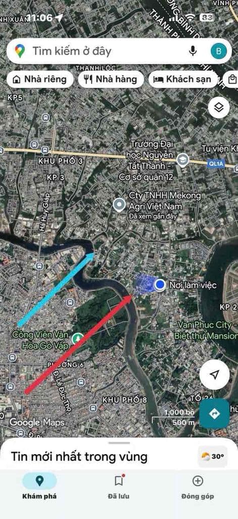 Bán đất 1 sẹc sông vàm thuật vườn lài nhìn sang gò vấp