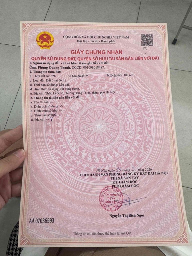 bán đất phường tùng thiện - Ảnh 3