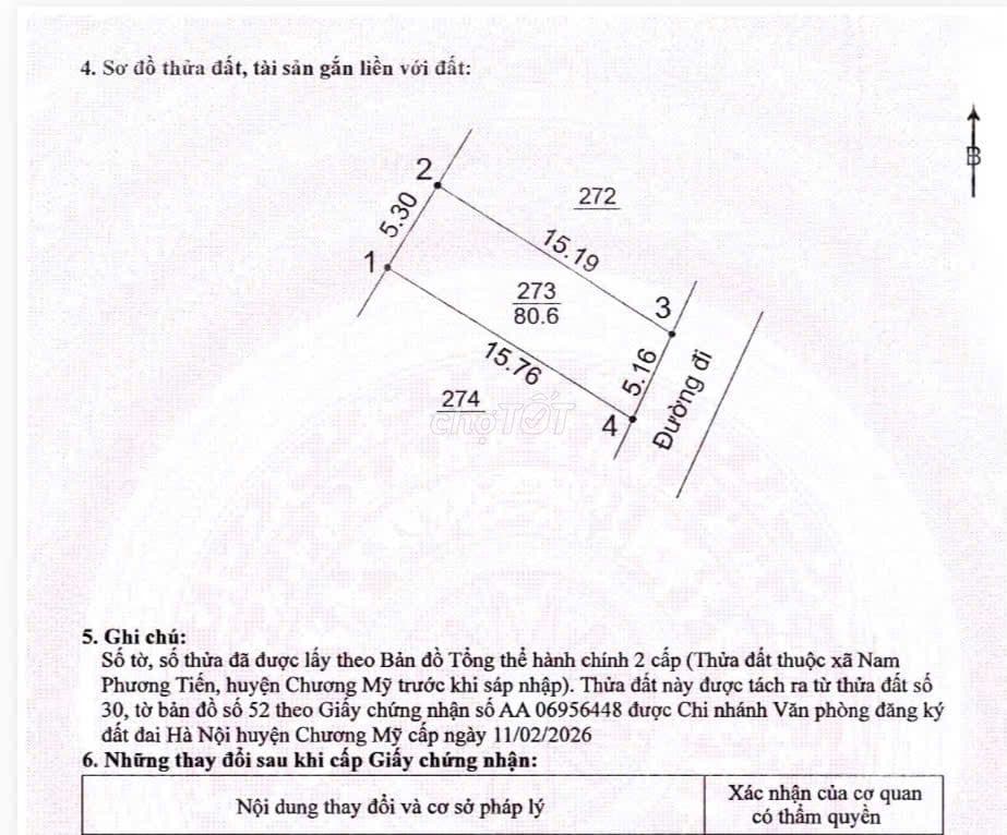 Bán đất xã Đông Sơn - Chương Mỹ 83m², mặt tiền 5m, đường thông ô tô