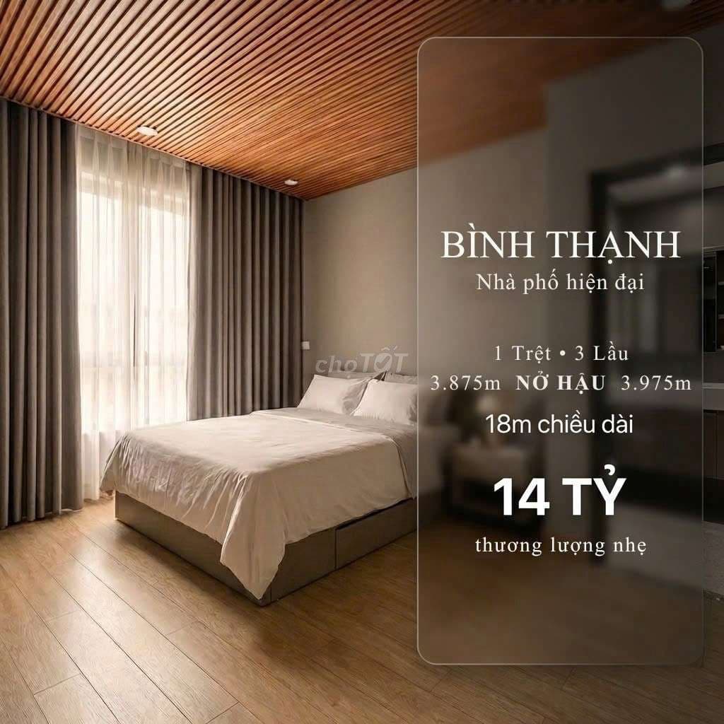 NHÀ HẺM XE HƠI TRÁNH NHAU, 1 TRỆT 3 LẦU, BÌNH THẠNH 14 TỶ (TL)