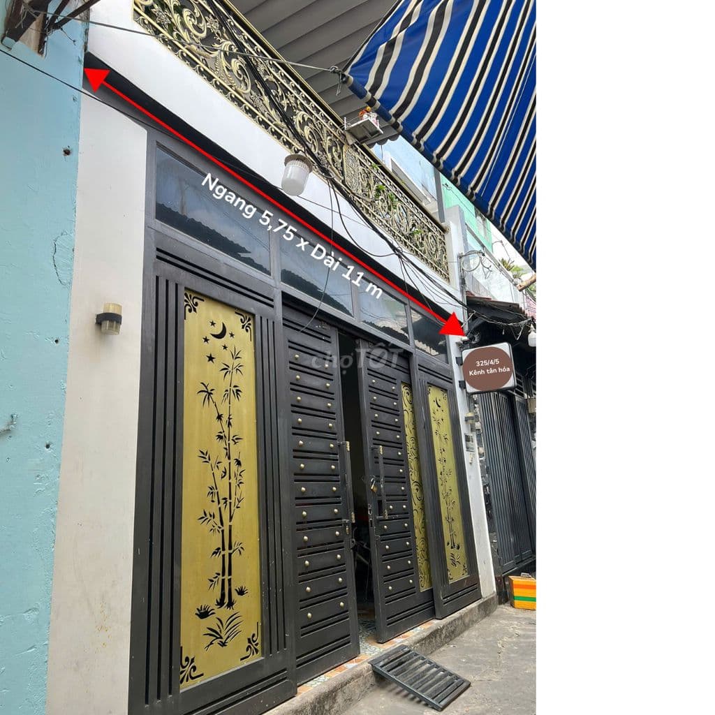 Bán Nhà Hẻm 325/4/5 Kênh Tân hóa 1 Trệt 2 lầu 1 sân thượng - Sổ hồng r