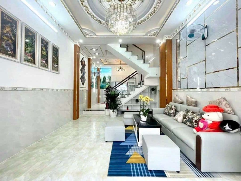 nhà 4x14m 2 lầu 4pn hẻm xe hơi gầ. Phú Mỹ Hưng quận 7