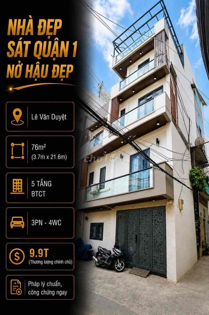 Nhà Sát Mặt Tiền Lê Văn Duyệt Nở Hậu 3.7 x 21.6