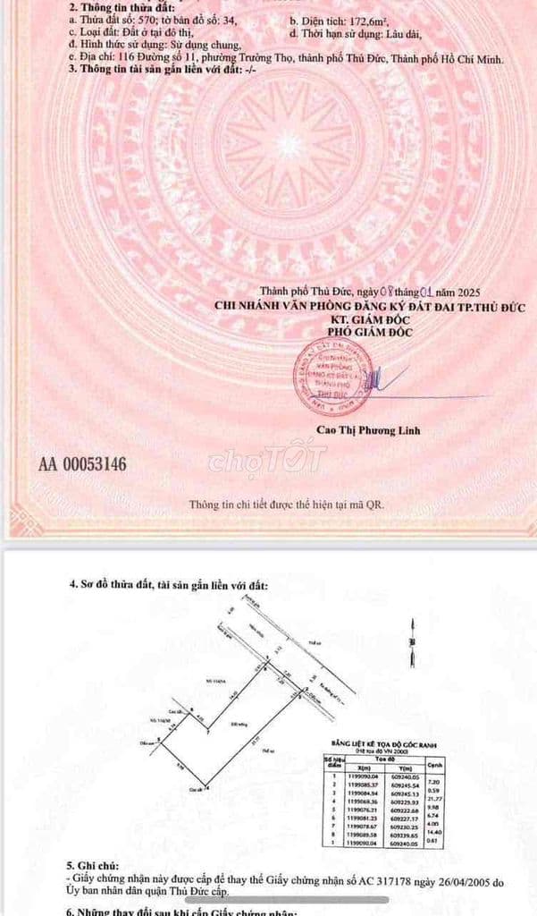 Bán Lô Đất Đường Oto Phường Trường Thọ Tp Thủ Đức 172m2 Ngang 7,2m