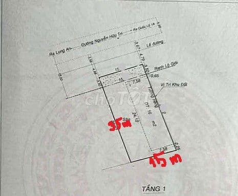 NHÀ MẶT TIỀN NGUYỄN HỮU TRÍ- BÌNH CHÁNH - 525M² THỔ CƯ-(15X35M)- 16T